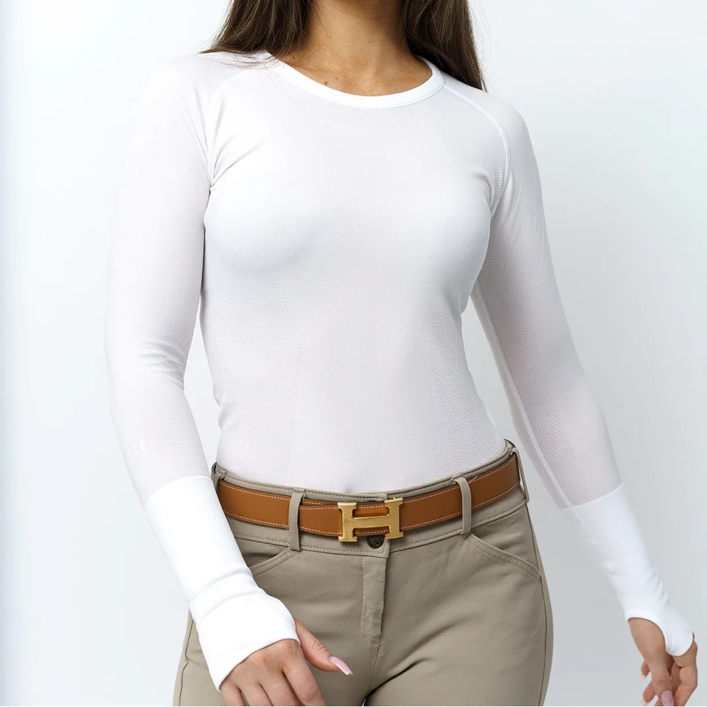 TKEQ The 'KENNEDY' Seamless 2.0 Long Sleeve | Classic White Size S/M
